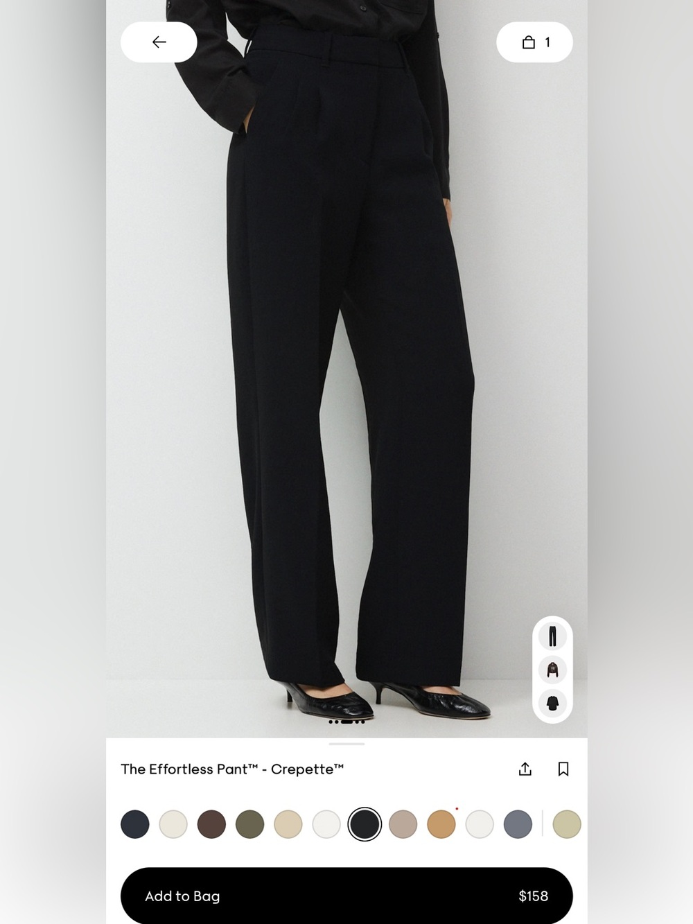 Aritzia The Effortless Pant - Black